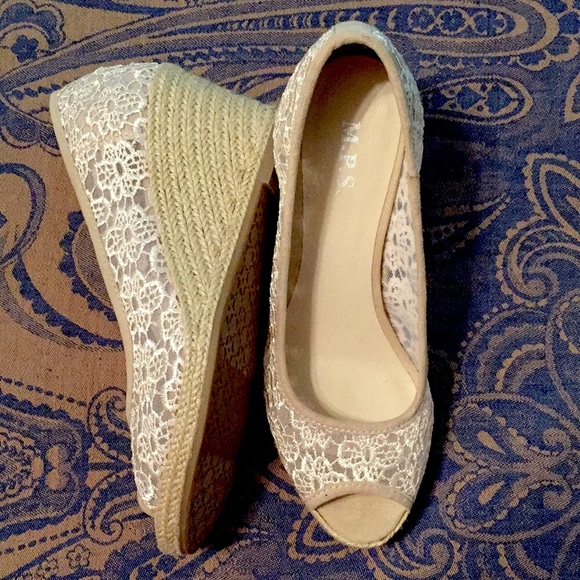M.P.S. Shoes - NWOT Ivory Lace Espadrilles